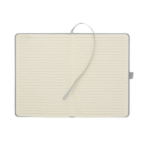 Notebook A5 in velluto a coste RPET - personalizzabile con logo