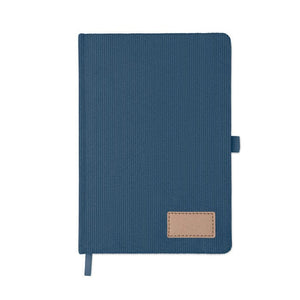 Notebook A5 in velluto a coste RPET - personalizzabile con logo