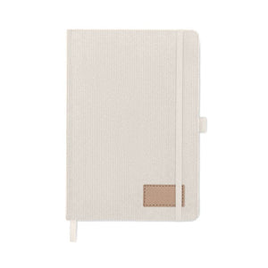 Notebook A5 in velluto a coste RPET - personalizzabile con logo