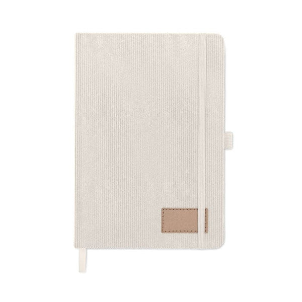 Notebook A5 in velluto a coste RPET - personalizzabile con logo