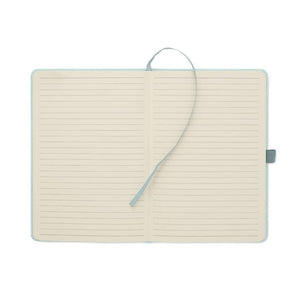 Notebook A5 in velluto a coste RPET - personalizzabile con logo