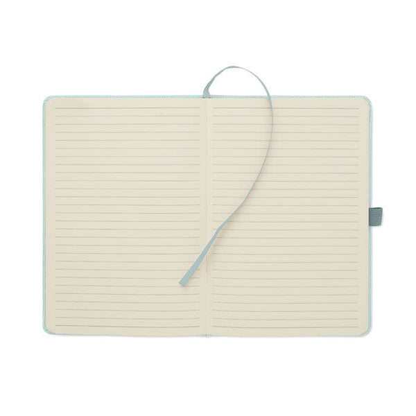 Notebook A5 in velluto a coste RPET - personalizzabile con logo