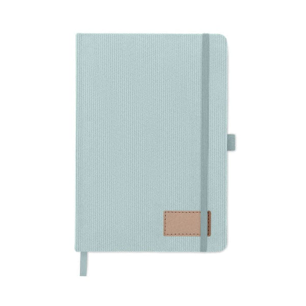 Notebook A5 in velluto a coste RPET - personalizzabile con logo