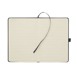 Notebook A5 in velluto a coste RPET - personalizzabile con logo