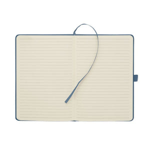 Notebook A5 in velluto a coste RPET - personalizzabile con logo