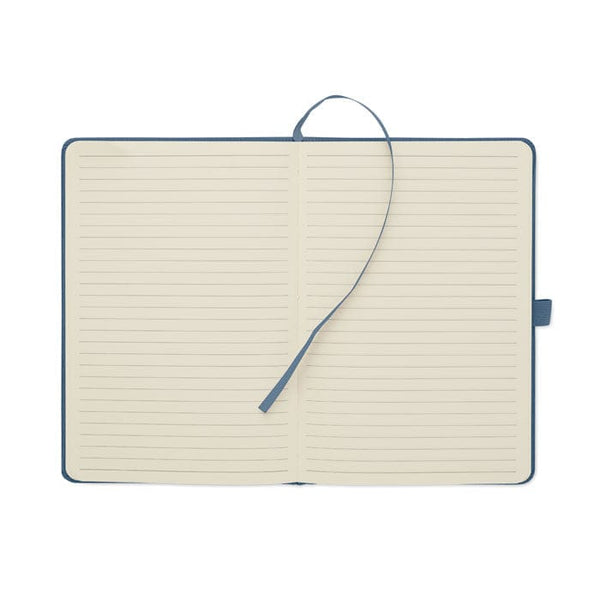 Notebook A5 in velluto a coste RPET - personalizzabile con logo