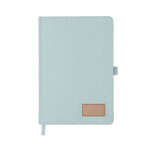 Notebook A5 in velluto a coste RPET - personalizzabile con logo
