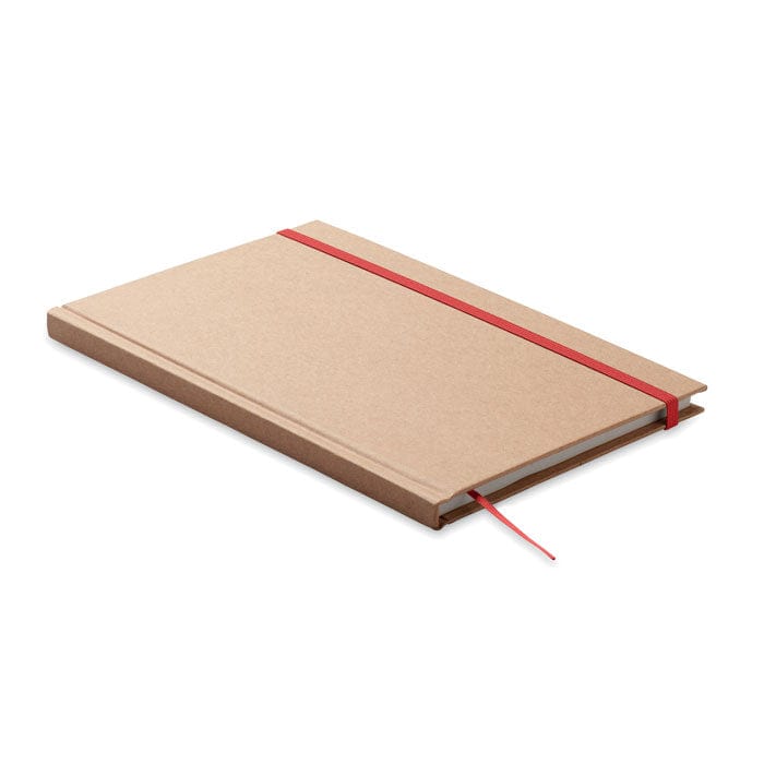 Notebook A5 made in UE riciclato rosso - personalizzabile con logo