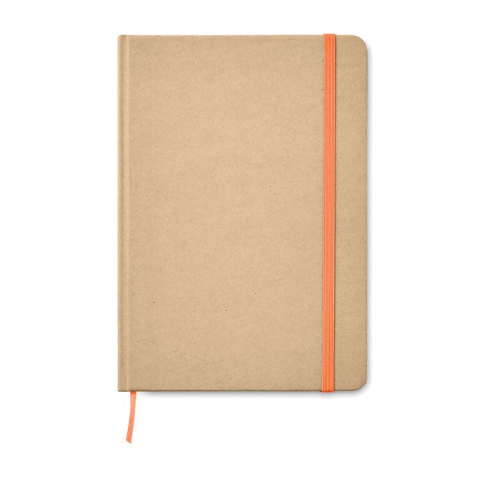 Notebook A5 riciclato natural arancione - personalizzabile con logo