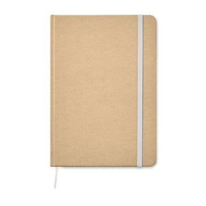 Notebook A5 riciclato natural bianco - personalizzabile con logo