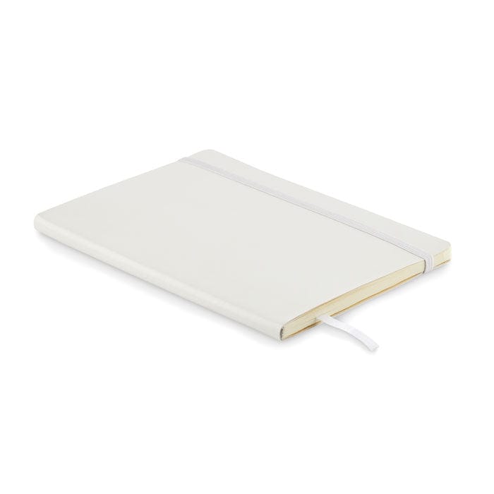 Notebook A5 riciclato morbido Bianco - personalizzabile con logo