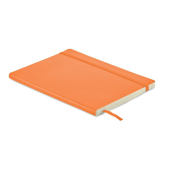 Notebook A5 riciclato morbido Arancio - personalizzabile con logo