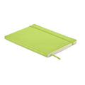 Notebook A5 riciclato morbido verde calce - personalizzabile con logo