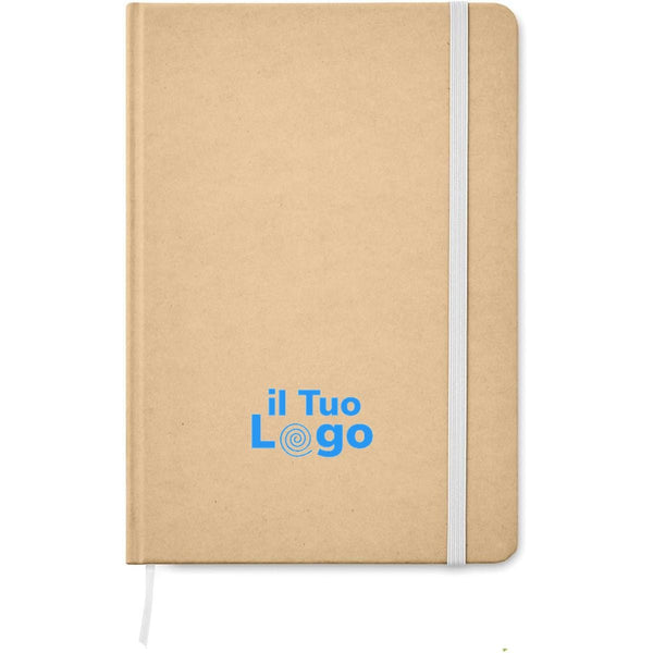 Notebook A5 riciclato natural - personalizzabile con logo