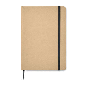 Notebook A5 riciclato natural Nero - personalizzabile con logo