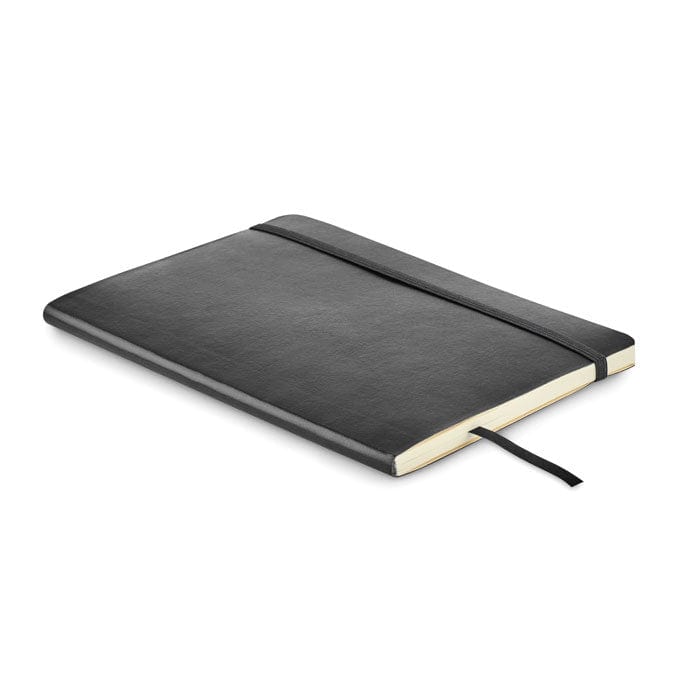 Notebook A5 riciclato morbido Nero - personalizzabile con logo