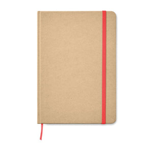 Notebook A5 riciclato natural rosso - personalizzabile con logo