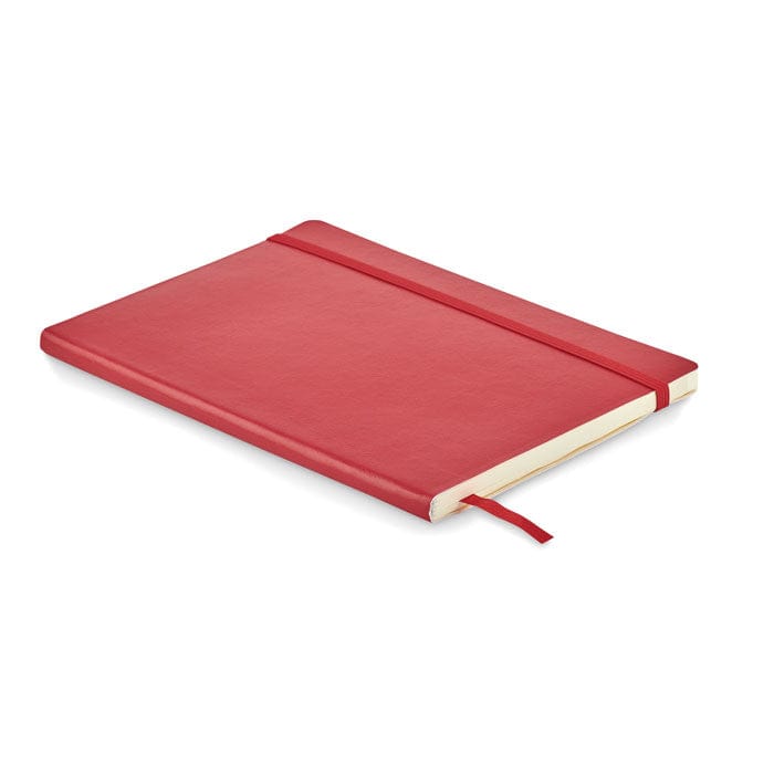 Notebook A5 riciclato morbido Rosso - personalizzabile con logo