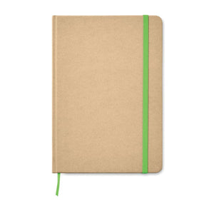 Notebook A5 riciclato natural verde calce - personalizzabile con logo