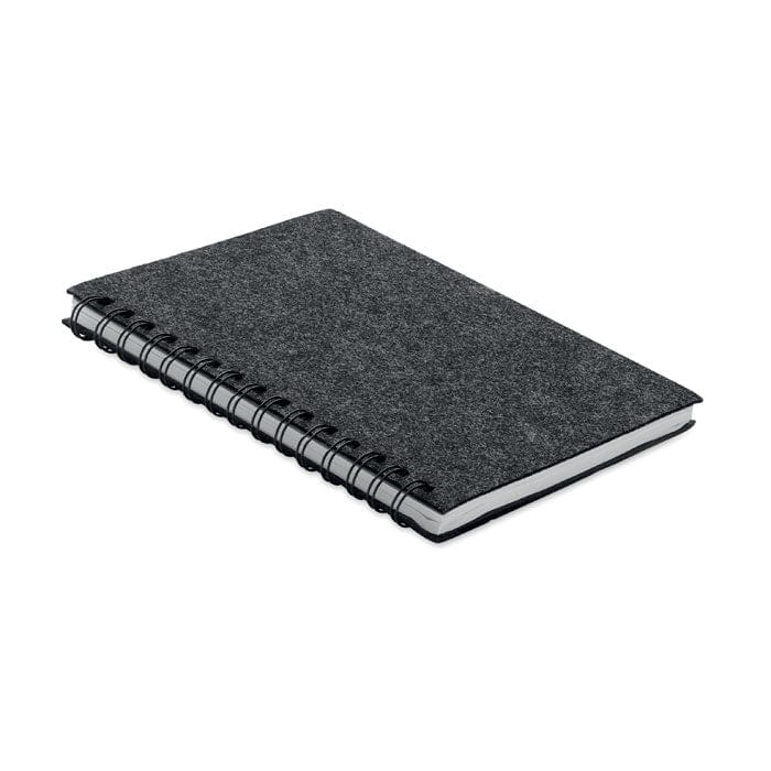 Notebook A5 RPET grigio scuro - personalizzabile con logo