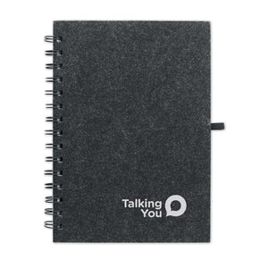 Notebook A5 RPET grigio scuro - personalizzabile con logo