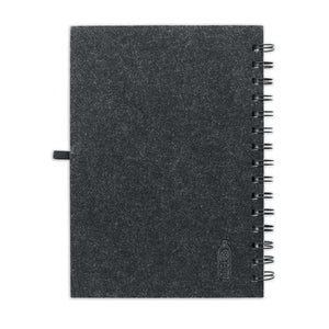 Notebook A5 RPET grigio scuro - personalizzabile con logo