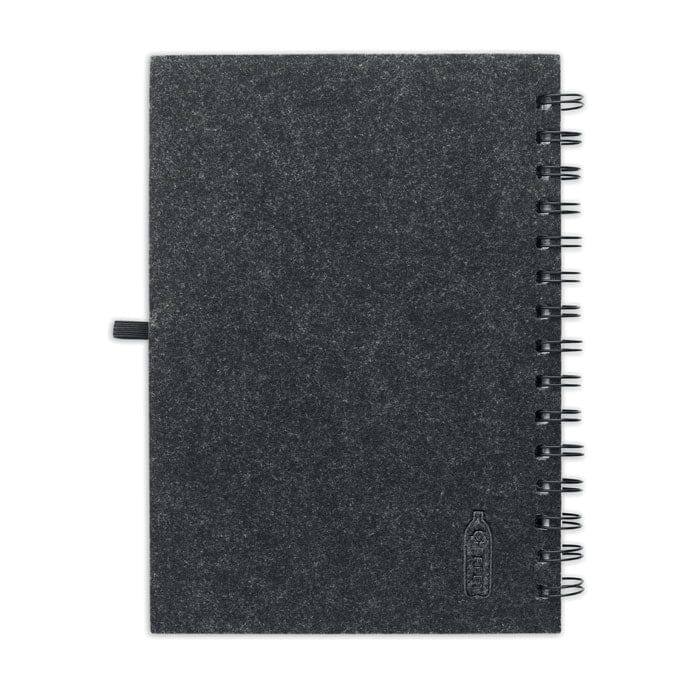 Notebook A5 RPET grigio scuro - personalizzabile con logo
