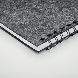 Notebook A5 RPET grigio scuro - personalizzabile con logo