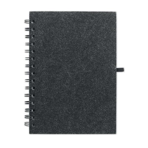 Notebook A5 RPET grigio scuro - personalizzabile con logo