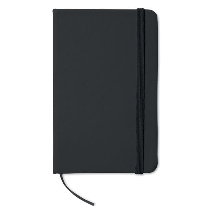 Notebook A6 a righe Nero - personalizzabile con logo