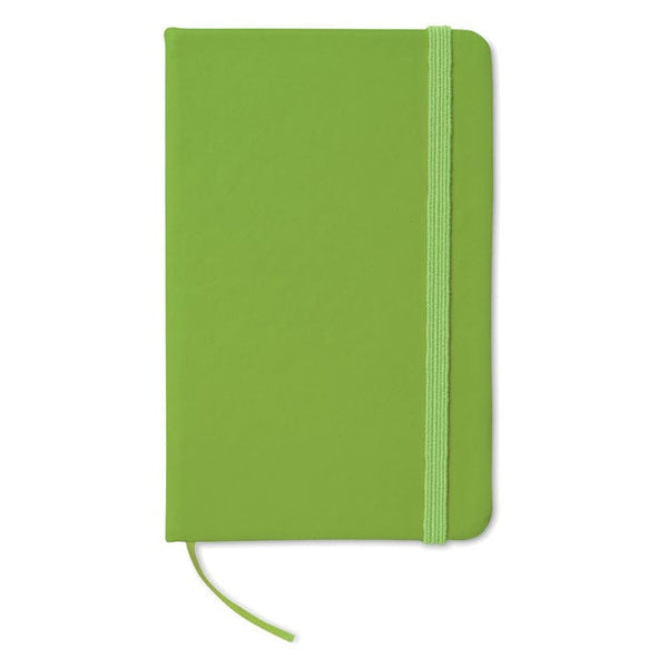 Notebook A6 a righe verde calce - personalizzabile con logo
