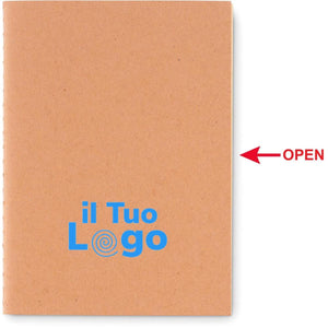 Notebook A6 in carta beige - personalizzabile con logo