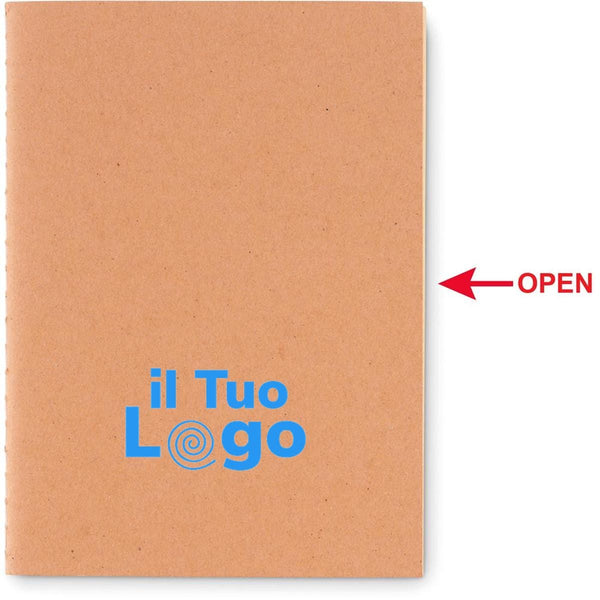 Notebook A6 in carta beige - personalizzabile con logo
