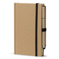 Notebook A6 in cartone + penna LT87949 Marrone - personalizzabile con logo