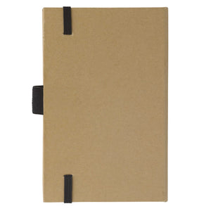 Notebook A6 in cartone + penna LT87949 Marrone - personalizzabile con logo