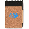Notebook A6 in sughero c/penna Nero - personalizzabile con logo