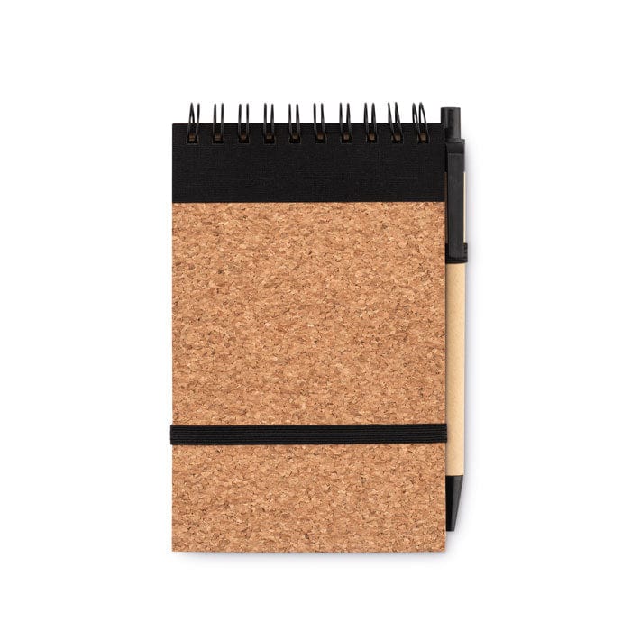 Notebook A6 in sughero c/penna Nero - personalizzabile con logo