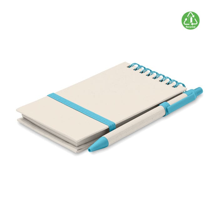Notebook A6 Recycled Milk azzurro - personalizzabile con logo