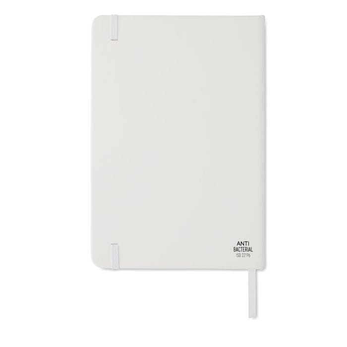 Notebook Antibatterico  A5 a righe bianco - personalizzabile con logo