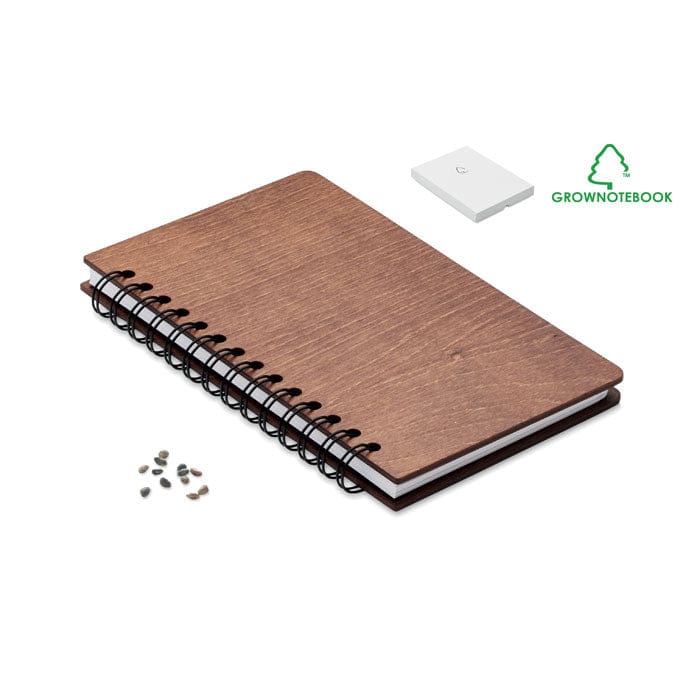 Notebook in betulla A5 Marrone - personalizzabile con logo