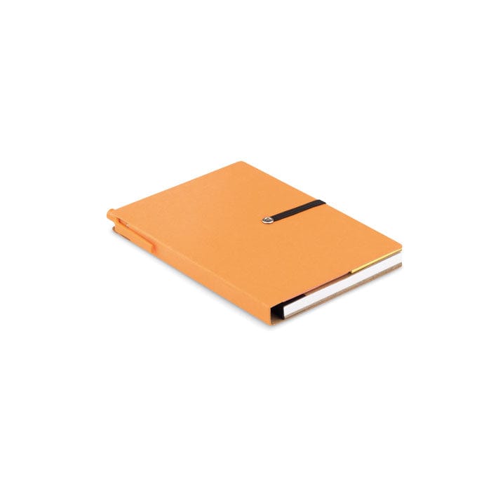 Notebook in carta riciclata arancione - personalizzabile con logo