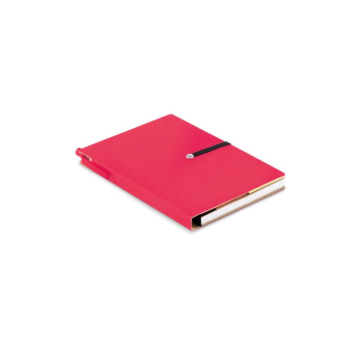 Notebook in carta riciclata rosso - personalizzabile con logo