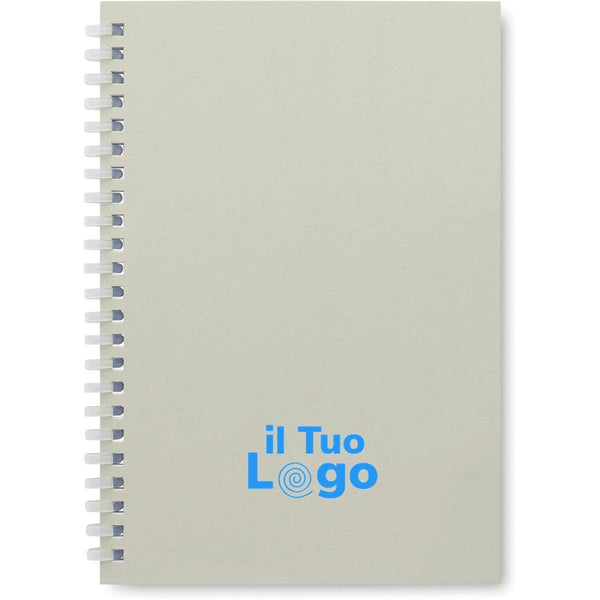 Notebook in cartone riciclato A5 grigio - personalizzabile con logo