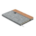 Notebook in sughero A5 RPET Grigio - personalizzabile con logo