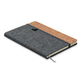 Notebook in sughero A5 RPET grigio - personalizzabile con logo