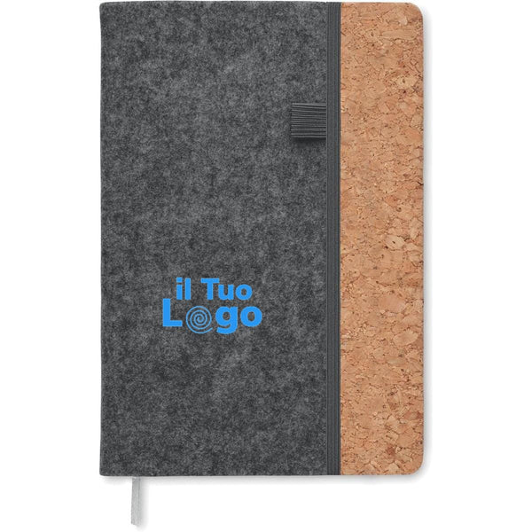 Notebook in sughero A5 RPET - personalizzabile con logo