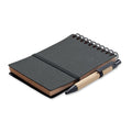 Notebook riciclato con penna grigio - personalizzabile con logo