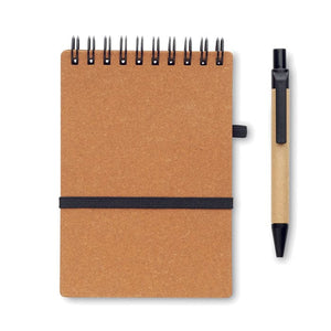 Notebook riciclato con penna - personalizzabile con logo