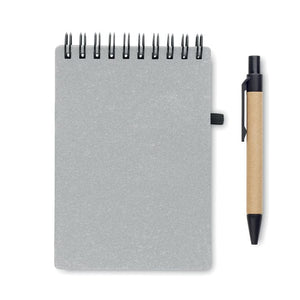 Notebook riciclato con penna - personalizzabile con logo