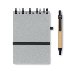 Notebook riciclato con penna - personalizzabile con logo